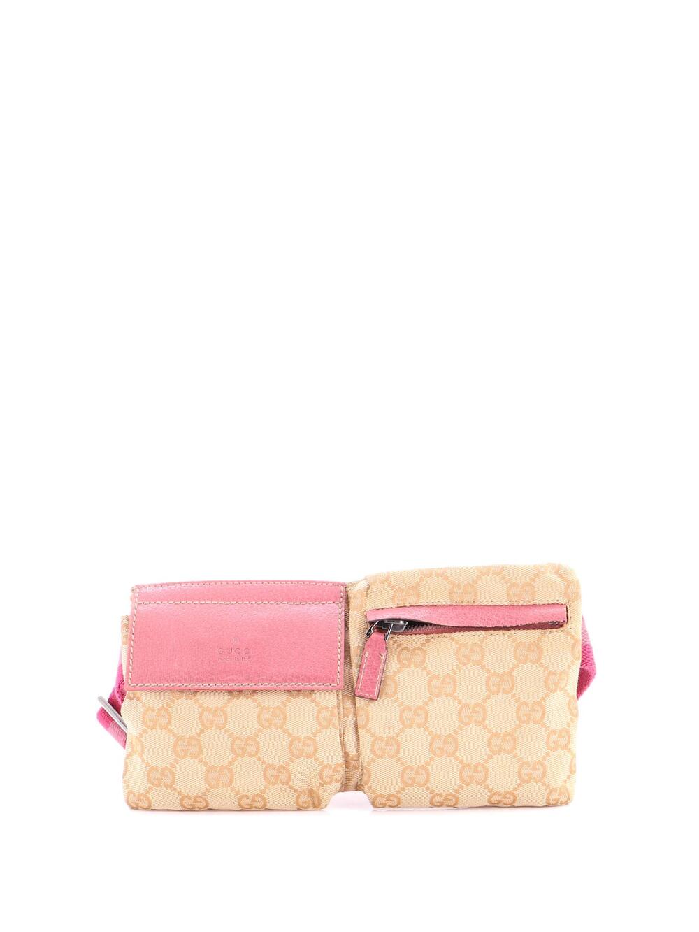 Gucci Vintage Double Belt Bag Gg Canvas #285845G77B